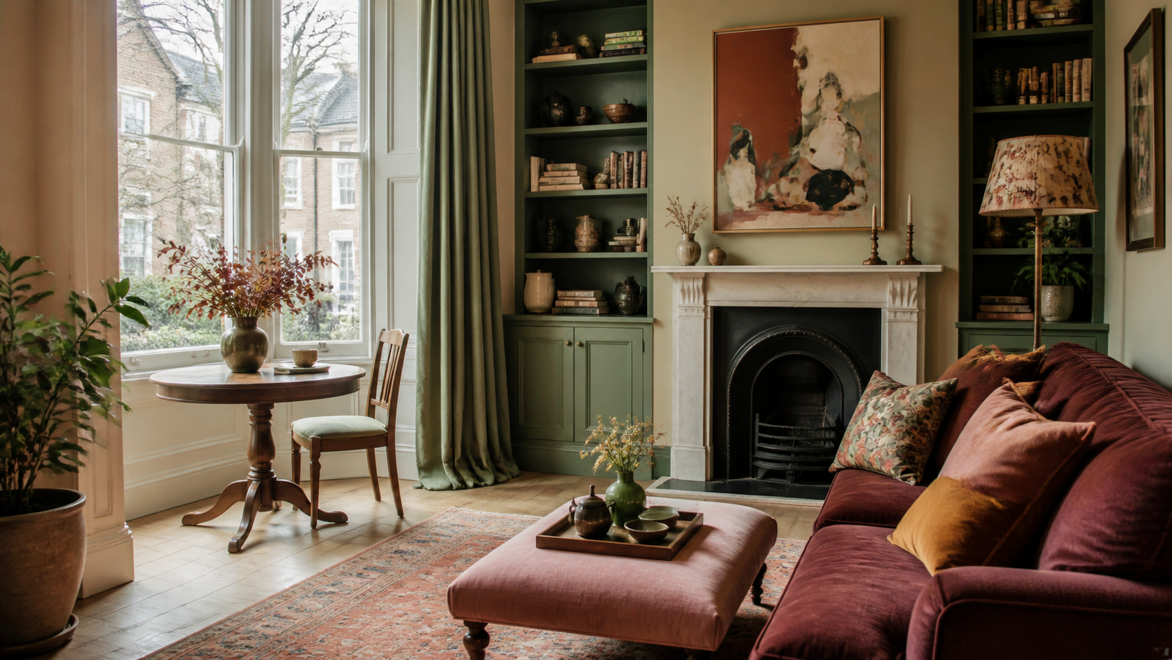 Warm, colourful living room